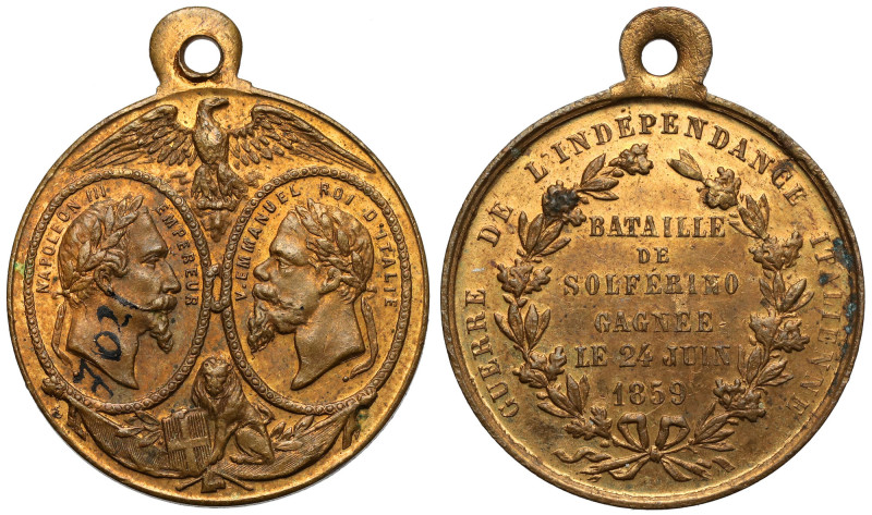 France, Napoleon III / Emanuel, Medal 1859 Number written in ink on the obverse ...