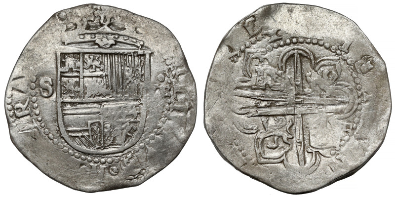 Spain, Philip II (1556-1598) 8 reales, Seville Silver, diameter 39 mm, weight 27...