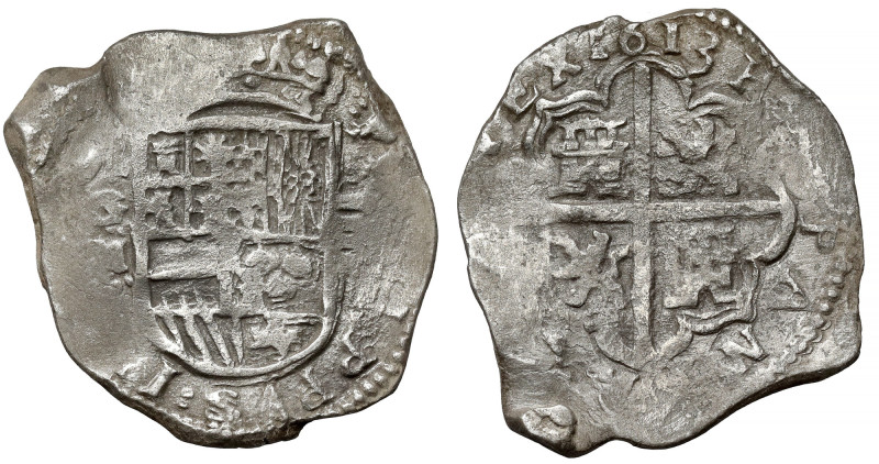 Spain, Philip III (1598-1621) 4 reales 1613, Granada Silver, diameter 35 x 32 mm...