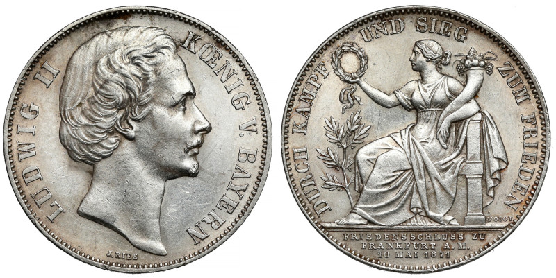 Bayern, Ludwig II, Vereinsthaler 1871 Sharp and lustrous, but slightly cleaned.&...