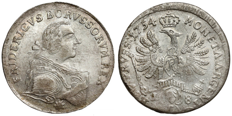 Preussen, Friedrich II, Ort 1754-E, Königsberg Bardzo ładny. 

Grade: XF/XF+ ...