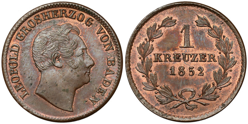 Baden, Kreuzer 1852 
Grade: XF+/AU 

EUROPE WORLD COINS - GERMANY