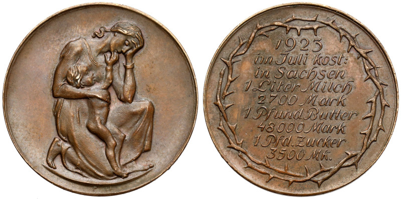 Germany, Inflation Medal 1923 Bronze, diameter 29 mm, weight 11 g.&nbsp; 
Grade...