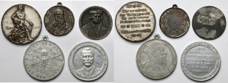 Germany, Lot of 5 medals Słabe stany zachowania, na medalach numery pisane tusze...