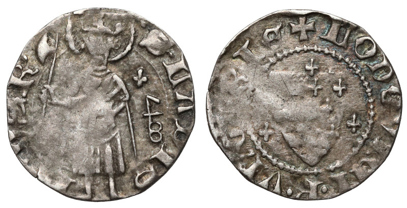 Hungary, Louis I of Hungary (1342-1382) Denar Silver, diameter 13,5 mm, weight 0...
