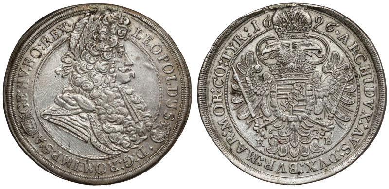 Hungary, Leopold I, Thaler 1696 KB Sharp details but mount removed and field par...