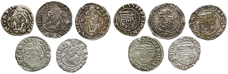 Hungary, Denar 1504-1607, lot (5pcs) 
Grade: VF-XF 

EUROPE HUNGARY, UNGARN