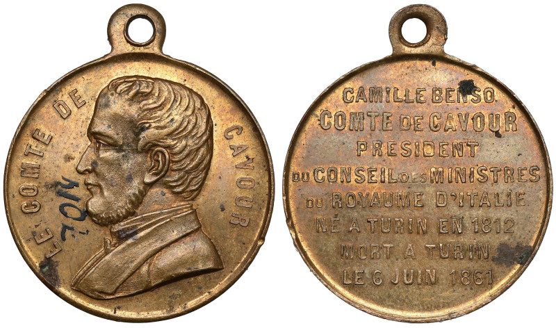 Italy, Medal 1861 - le Comte de Cavour Brąz, średnica 27,6 mm, waga 4,68 g. Meda...