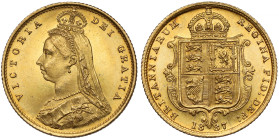 England, Victoria, 1/2 sovereign 1887