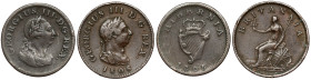 England and Ireland, lot of 2 bronze coins