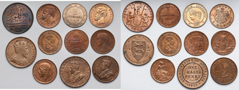 World, Copper coins 1808-1934, lot (11pcs) Czyszczone, myte. 
Grade: +/VF- 

...