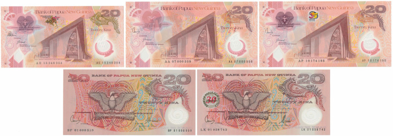 Papua-Nowa Gwinea, 20 Kina (2001-2015) - polymers (5pcs) 
Grade: UNC 

WORLD ...