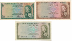 Malta - banknotes lot (3pcs)
