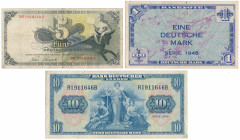 Germany, 1, 5 & 10 Mark 1948-1949 (3pcs)