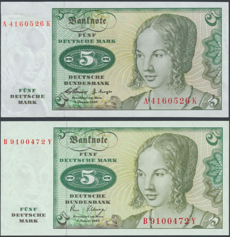 Germany, 5 Mark 1960 & 5 Mark 1980 (2pcs) Reference: Rosenberg 262, 282, Pick 18...