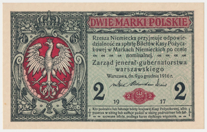 2 mkp 1916 jenerał - A Reference: Miłczak 3a
Grade: UNC 

POLAND POLEN GERMAN...