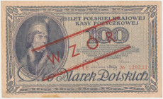 100 mkp 1919 - z nadrukiem WZÓR tzw. 'wzór Kamińskiego'