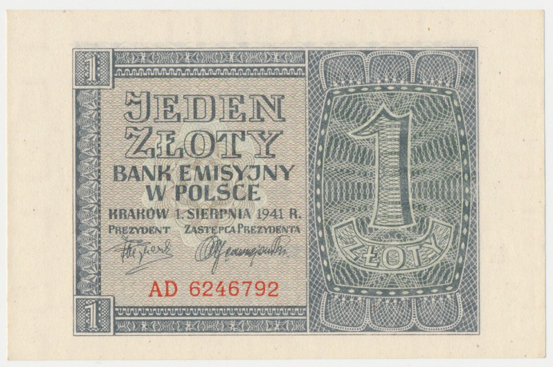 1 złoty 1941 - AD Reference: Miłczak 99a
Grade: UNC