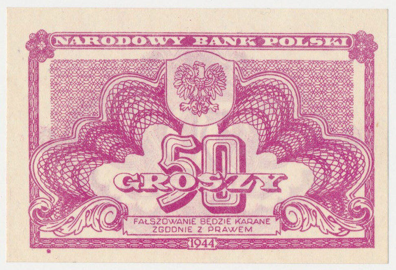 50 groszy 1944 Reference: Miłczak 104
Grade: UNC