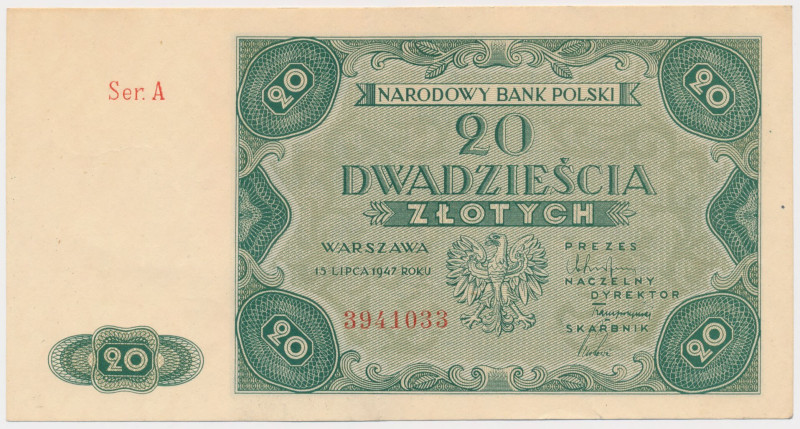 20 złotych 1947 Reference: Miłczak 130
Grade: XF