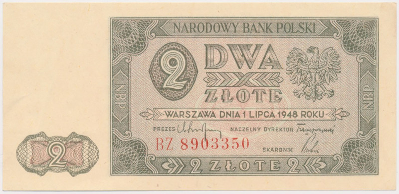 2 złote 1948 - BZ Reference: Miłczak 134c
Grade: UNC/AU