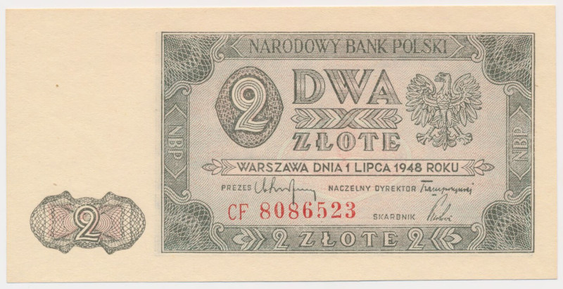 2 złote 1948 - CF Reference: Miłczak 134b
Grade: UNC