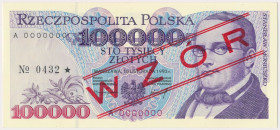 100.000 zł 1993 - WZÓR - A 0000000 - No.0432