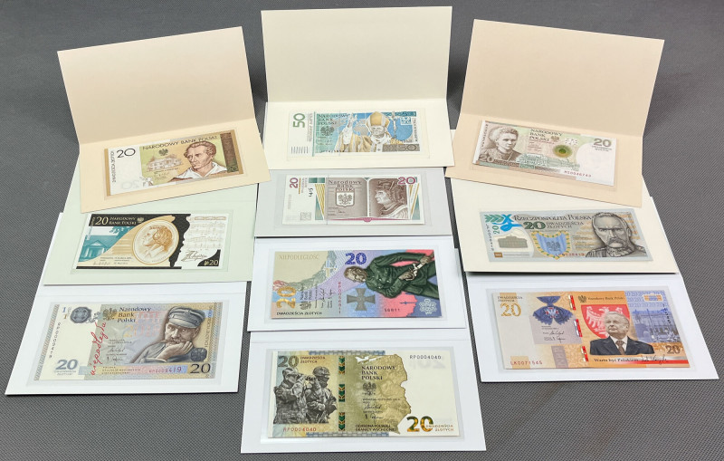 Banknoty kolekcjonerskie z lat 2006-2022 - zestaw (10szt) Wszystkie banknoty w s...