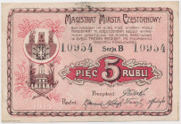 Częstochowa, 5 rubli 1915 - B