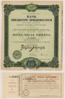 Bank Towarzystw Spółdzielczych, 500 zł 1929 - imienna + czek (2szt)
