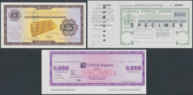 Świat - czeki bankowe SPECIMEN (3szt)
