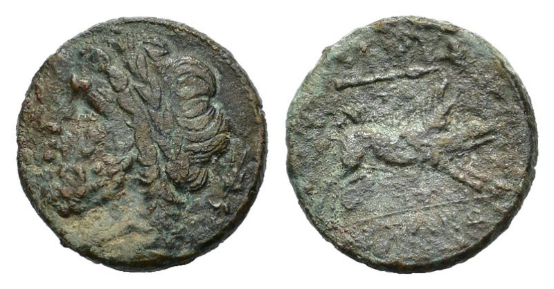 Italy, Apulia, Arpi, c. 325-275 BC. Æ (20,7 mm, 5,3 g). Head of Zeus l.; thunder...