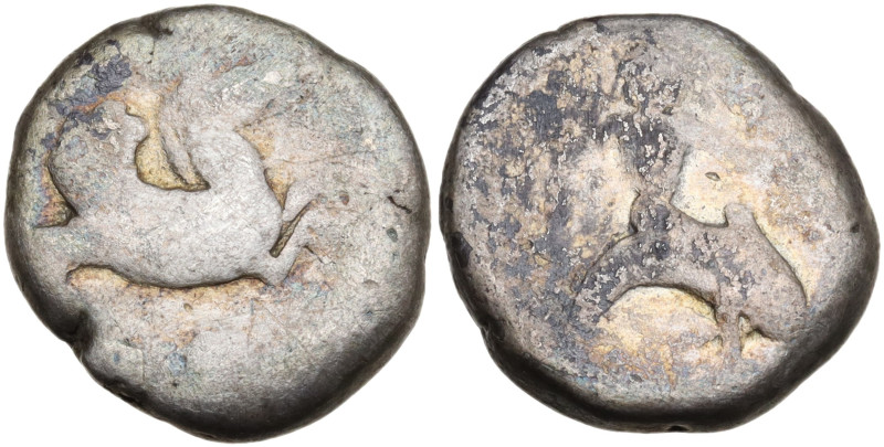 Italy, Calabria, Tarentum. Nomos. c. 500-490 BC. (17,6 mm, 7,7 g). Hippocampus r...