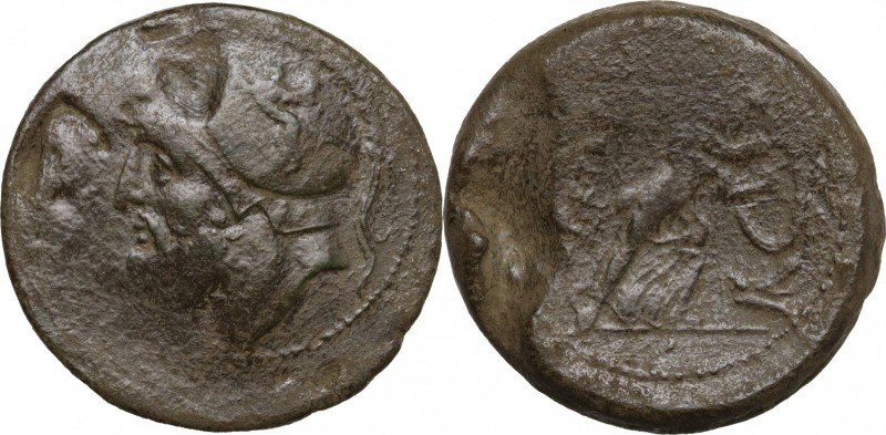 Italy, Bruttium, The Brettii, c. 208-203 BC. Æ Double Unit - Didrachm (27mm, 14....