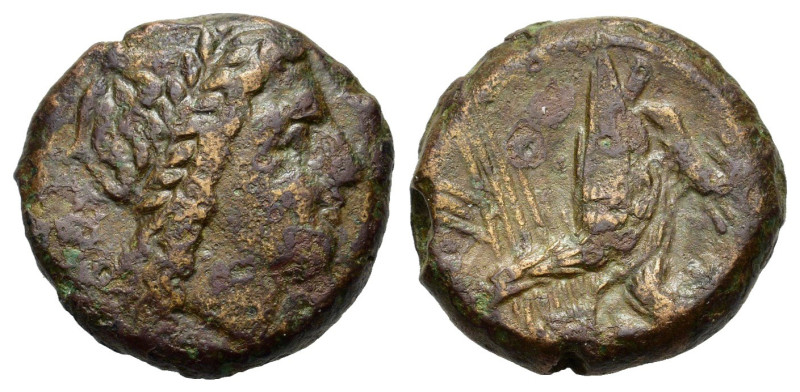 Sicily, Akragas. Phintias. Tyrant, 287-279 BC. Æ (20,5 mm, 9,5 g). Laureate and ...