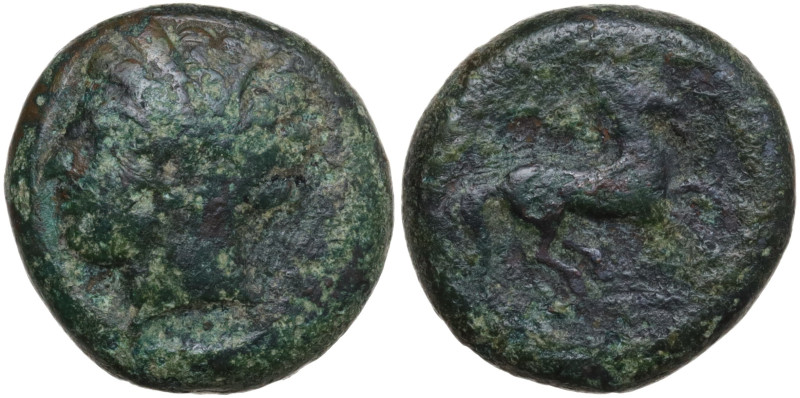 Sicily, Carthaginian Domain, c. 375-350 BC. Æ (16,2 mm, 5 g). Wreathed head of T...