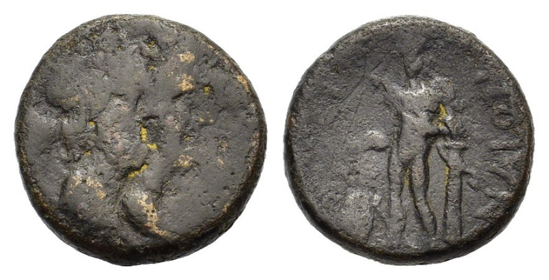 Sicily, Katane, late 3rd century BC. Æ (17,5 mm, 4,9 g). Jugate busts of Serapis...