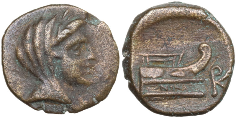 Sicily, Panormos, after 241 BC. Æ (13 mm, 2 g). Veiled head of Demeter r.; bow b...