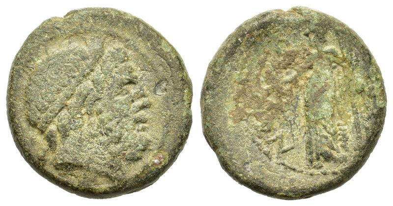 Sicily, Syracuse. Roman rule, after 212 BC. Æ (19,8 mm, 8,2 g). Male head r., we...