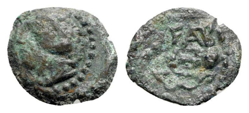 Sicily, Uncertain Roman mint, late 2nd century BC. Æ (14mm, 1.19g, 6h). Head of ...