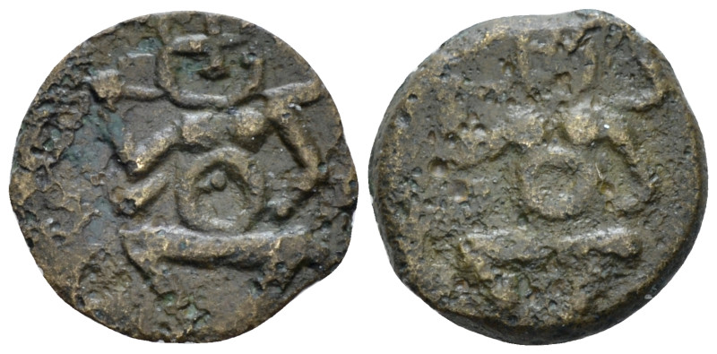 Campania , Pompeii (?) Bronze, "Pseudo-Ebusus" issue circa I century BC, Æ 14.00...