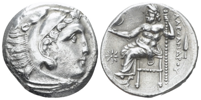 Kingdom of Macedon, Philip III, 323-317 Colophon Drachm in name and type of Alex...