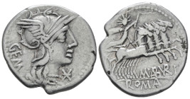 M. Aburius M. f. Gem. Denarius circa 132