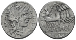 Q. Curtius and M. Silanus. Denarius 116 or 115