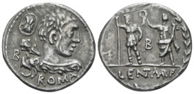 Pub. Lentulus Marceli f. Denarius circa 100