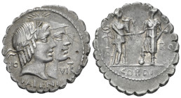 Q. Fufius Calenus and Mucius Cordus Denarius serratus circa 70