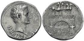 Octavian as Augustus, 27 BC – 14 AD Cistophoric tetradrachm Pergamum circa 19-18