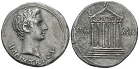 Octavian as Augustus, 27 BC – 14 AD Cistophoric tetradrachm Pergamum circa 19-18