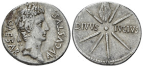 Octavian as Augustus, 27 BC – 14 AD Denarius Caesaraugusta (?) circa 19-18