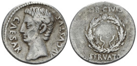 Octavian as Augustus, 27 BC – 14 AD Denarius Colonia Patricia (?) circa 19